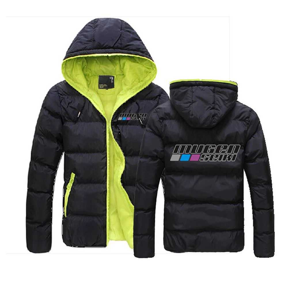 2024 Autumn Winter Men's Mugen Seiki Printed Casual Comfortabd Proof Fashion Color Collision Zip Hooded Padded Jacket S260805WKZG
