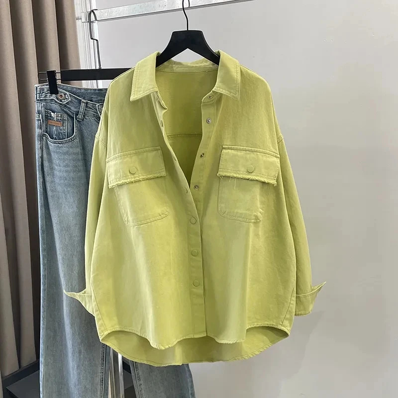 Ladies Casual Denim Shirt 2026 Summer Be Allmatch Comfortable Womens Tops Loose Medium and Long Temperament Lady Blouse 260730