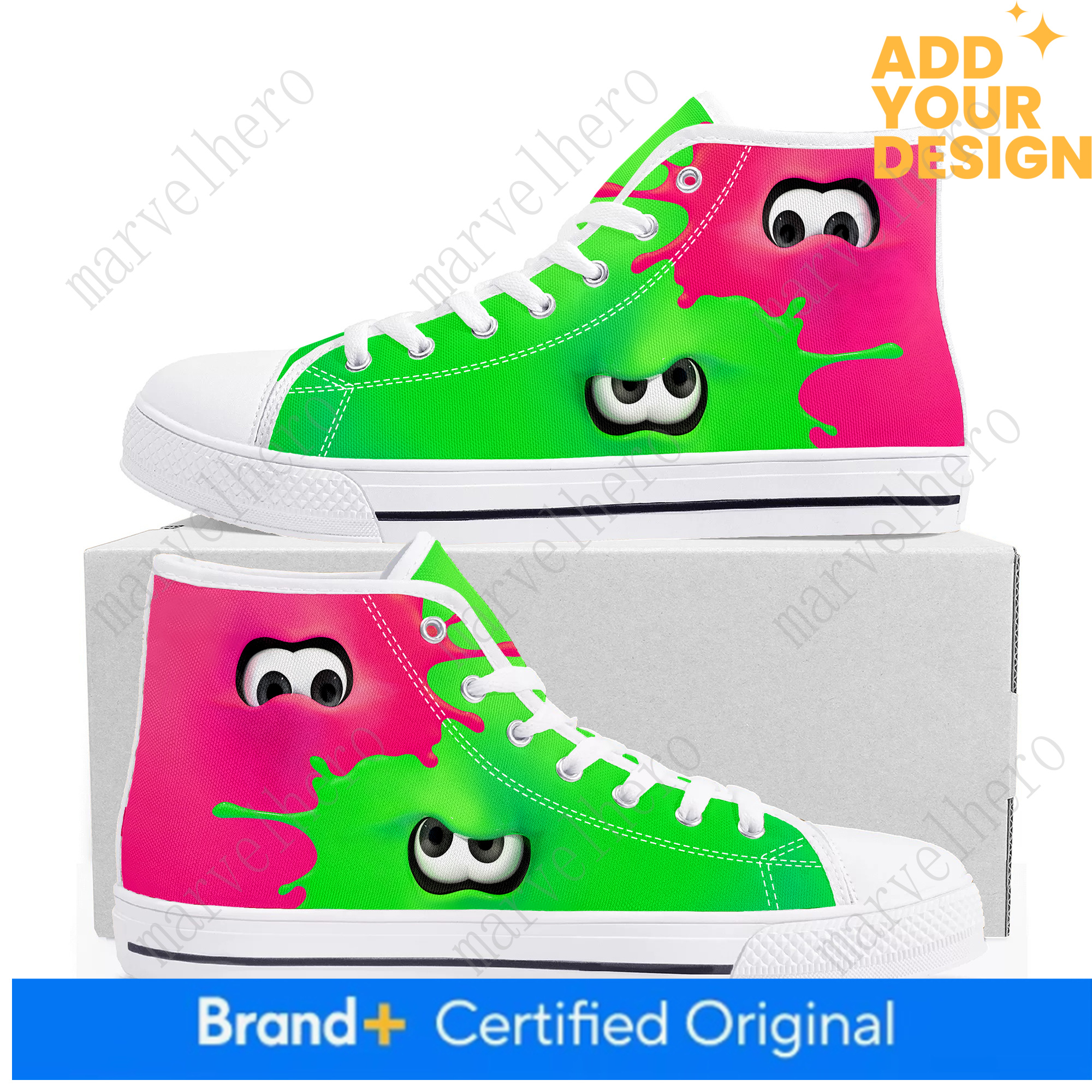 Splatoons Top Casual Shoes Mens Womens Teenager Canvas Sneaker Cartoon Games Casual Pinhead Couple High Quality Custom Made Couples Shoes