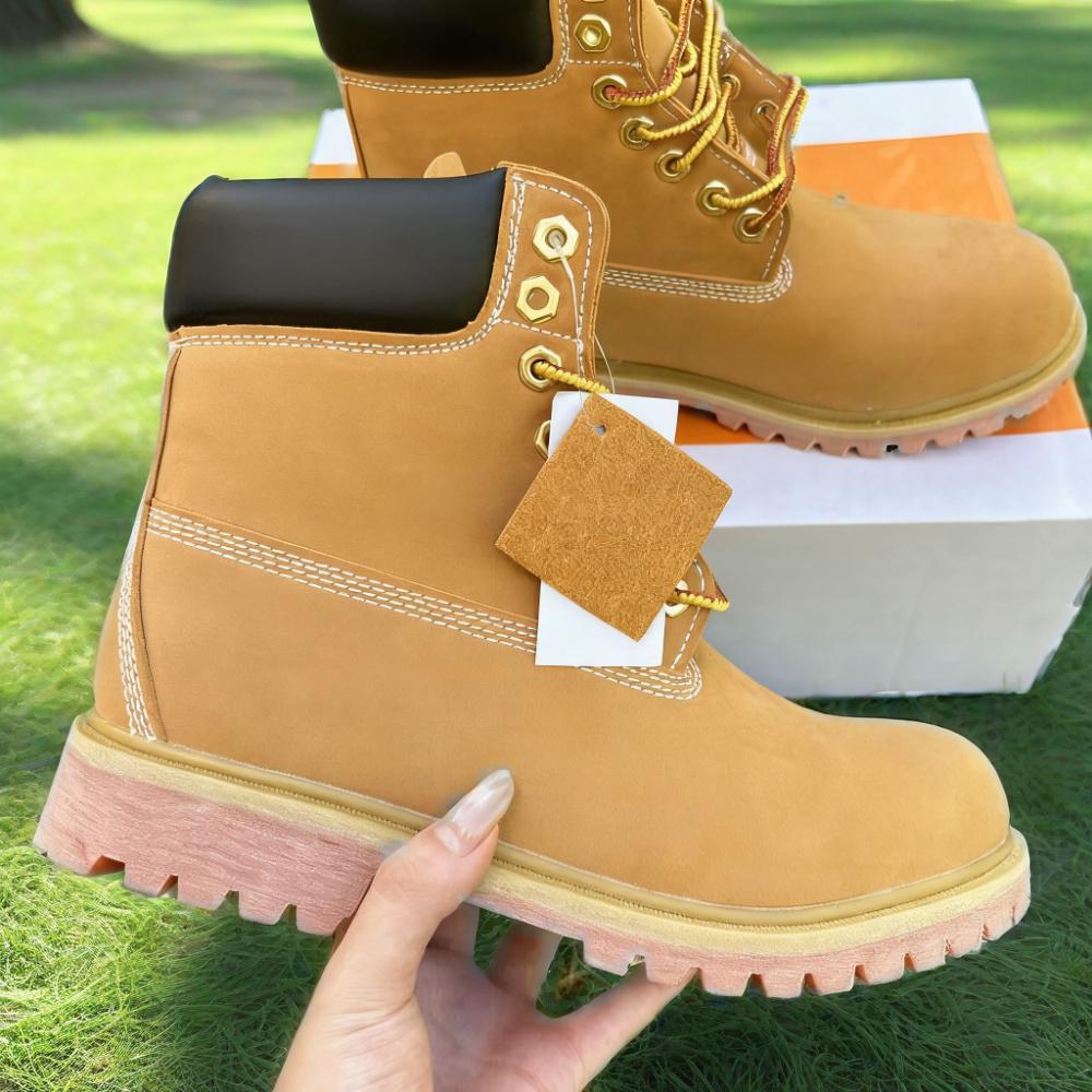 Designer Shoes Premium 6-Inch Waterproof Original Yellow Boot For Women Streetwear Men Lug Sole Leather Boots Platform Chukka Ankle Hiking Outdoor B