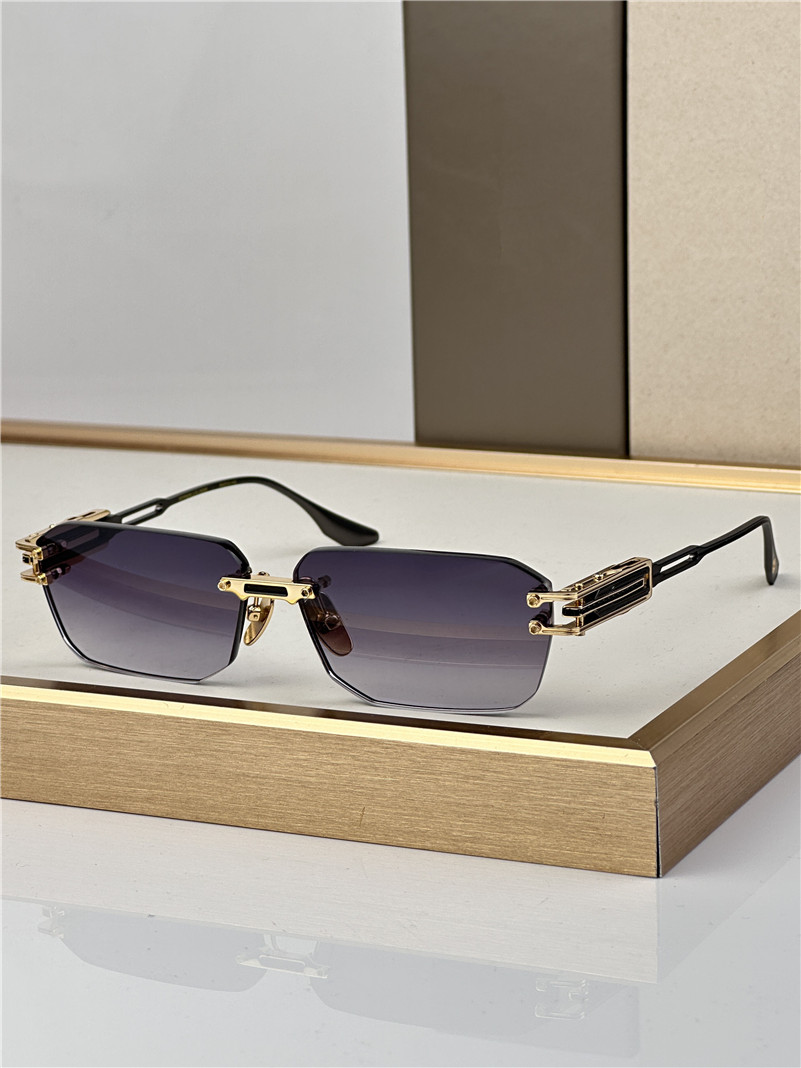 New fashion design small square sunglasses HYPERLUX-3000 metal frame rimless lens popular and generous style high-end outdoor UV400 protection glass