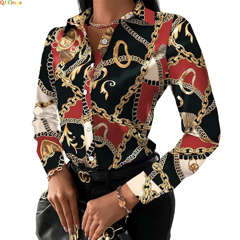 2026 Summer Womens Longsleeved Shirt Singlebreasted Printed Shirts Fashion Casual Tops Camisa Female Chemise SXXL 260730