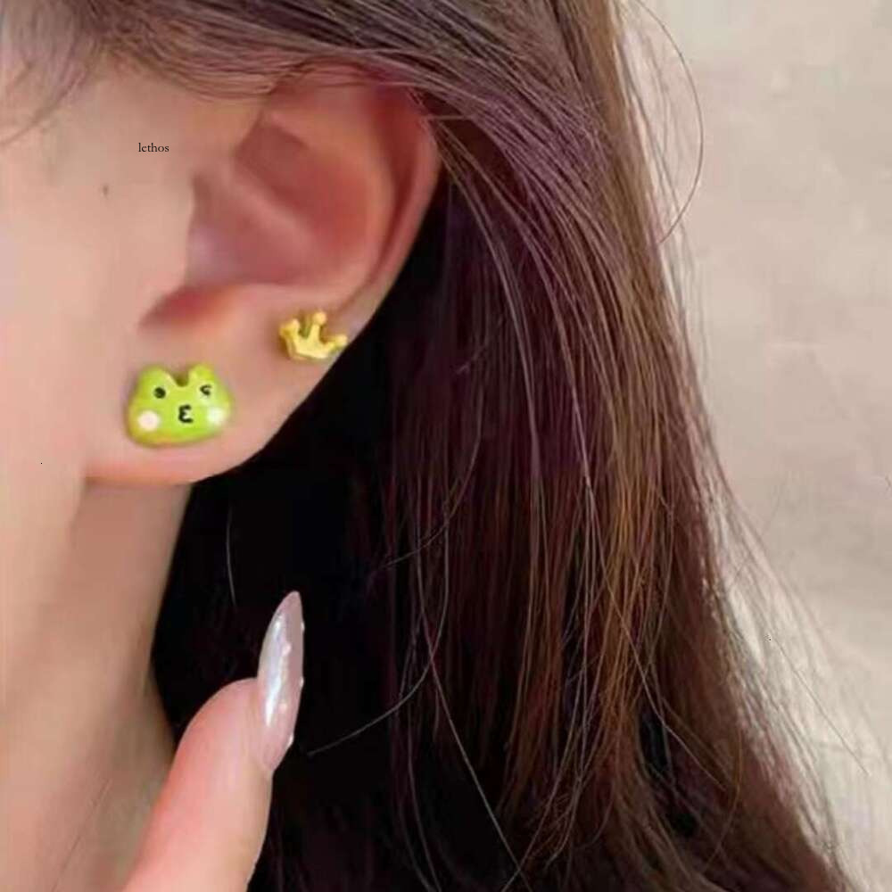 Korean Style Fresh Cartoon Cute Three-Piece Set for Women, Unique Versatile, Small and Playful, Niche Summer Earrings