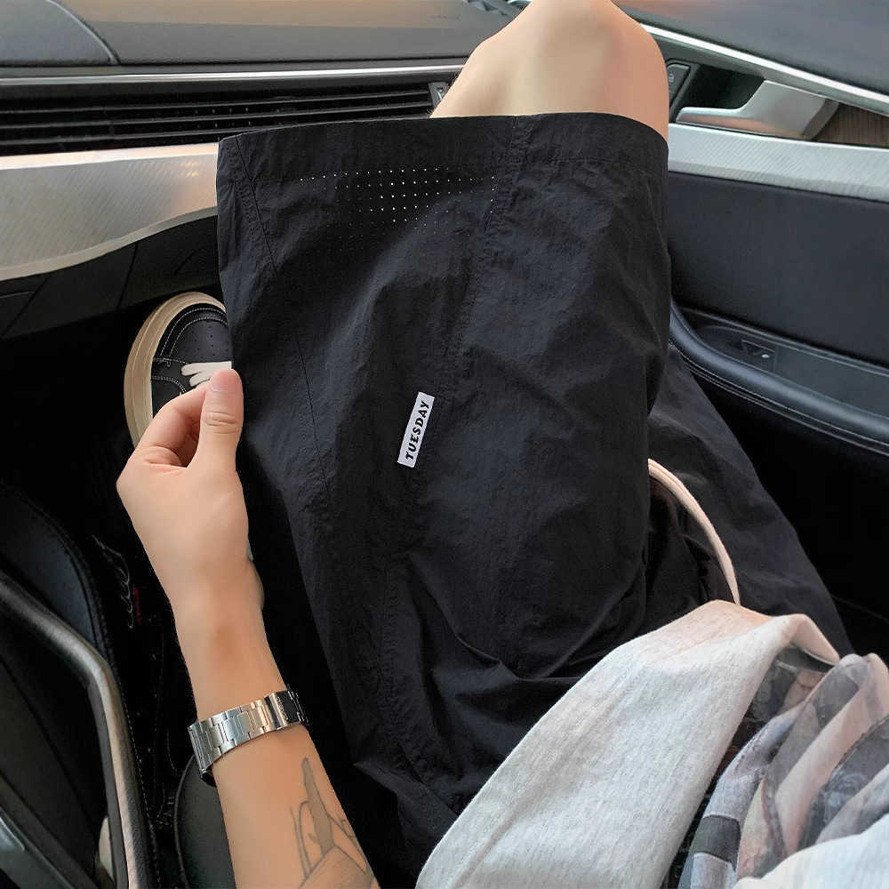 American-style trendy brand mesh ice silk quick-dry shorts for men summer thin mid-length pants breathable loose casual sports shorts S2608043F4N