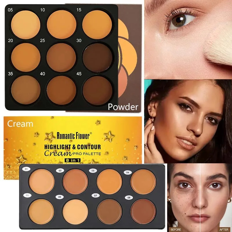 Waterproof Pressed Powder For Dark Skin Brighten Face Contouring Concealer Natural Matte Bronzer Cream Makeup Palette For Women 260805