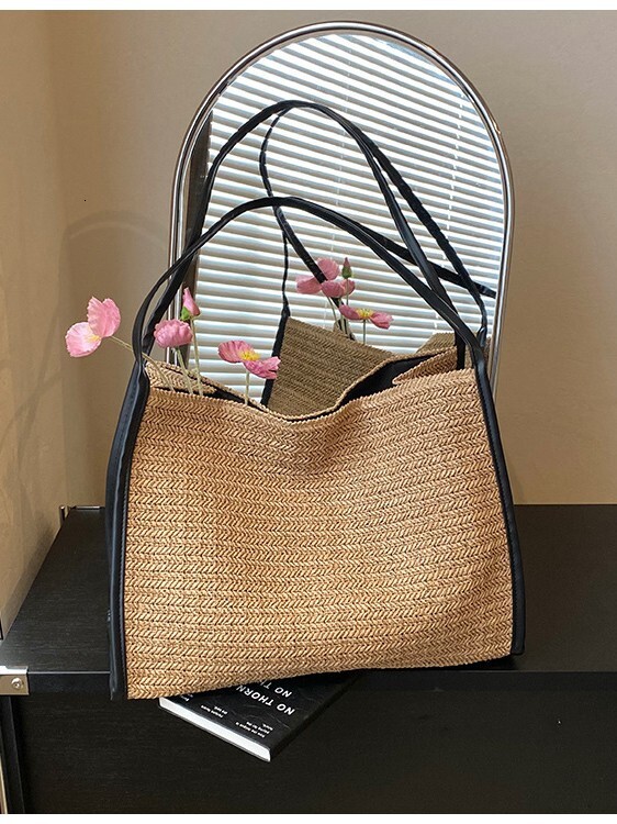 Luxury Brand Designer Bag Summer Hot-Selling Straw For Women 2026 New Model Large-Capacity Woven Handbag Shoulder Beach Vacation Tote Bag