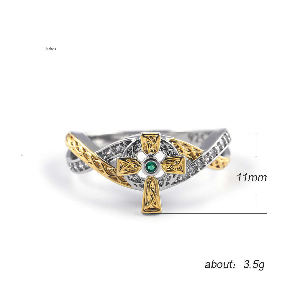 Wish hot-selling new model direct from manufacturer creative palace-style micro-inlaid Moissanite ring Jewelry two-tone ring wholesale