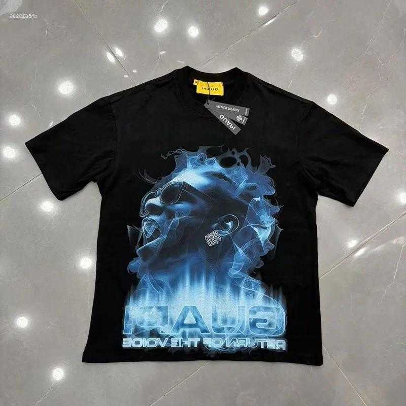 T Men's Shirts Black GUAPI Shirt Men Woman Quality Vintage Graphic Print Short Sve Spring Summer Top Tees Cotton Streetwear D260805
