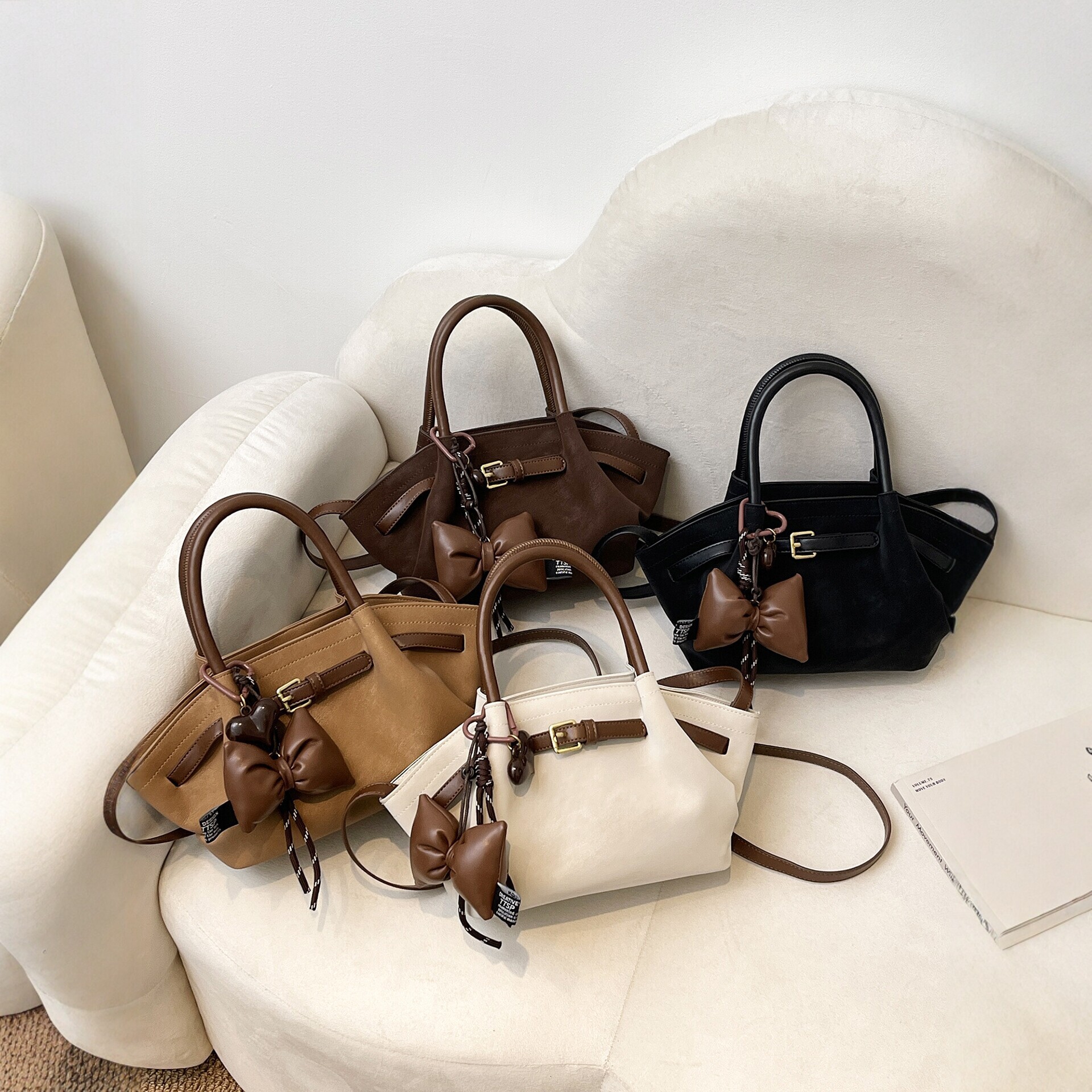Luxury Brand Designer Bag New Stylish Simple Women's High-End Versatile Vintage Large-Capacity Korean And European Style Shoulder Bag Handbag L
