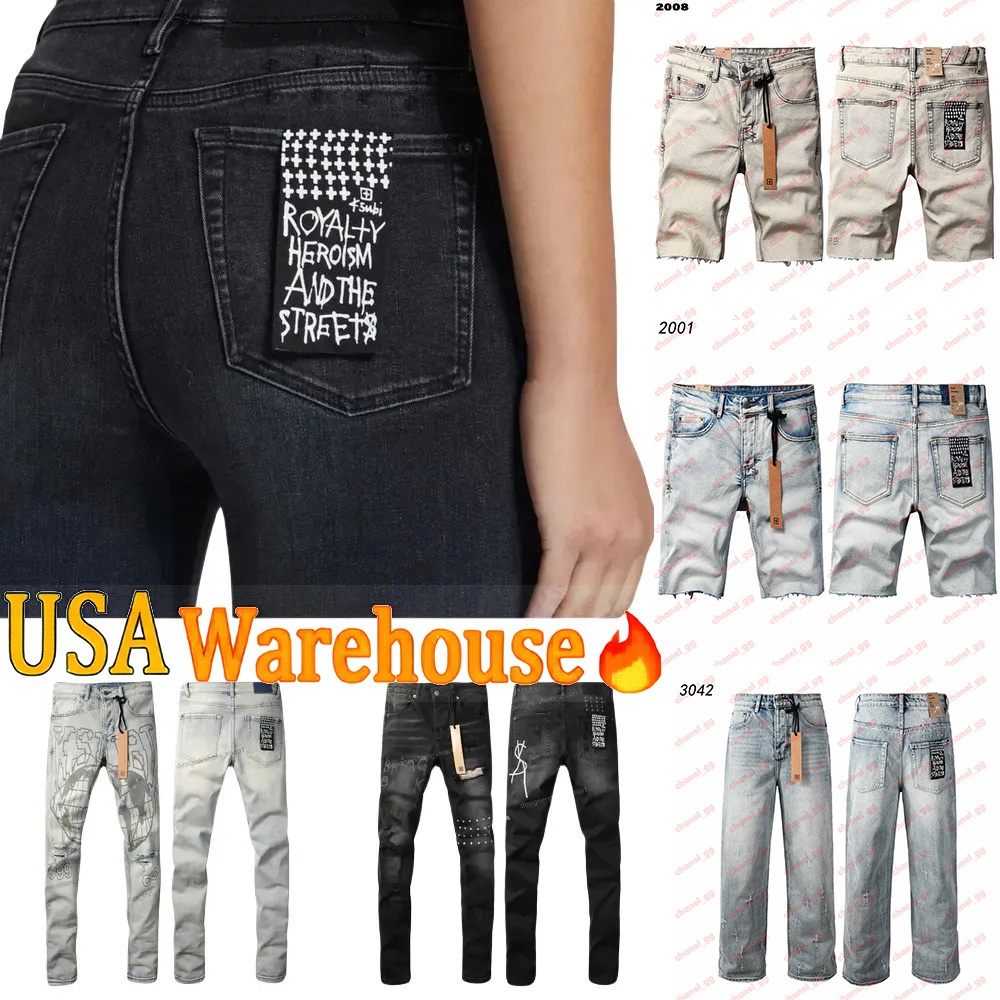 ksubi jeans designer jeans High quality Fashion wash purple tvintage ripped straight leg mens jeans personality street