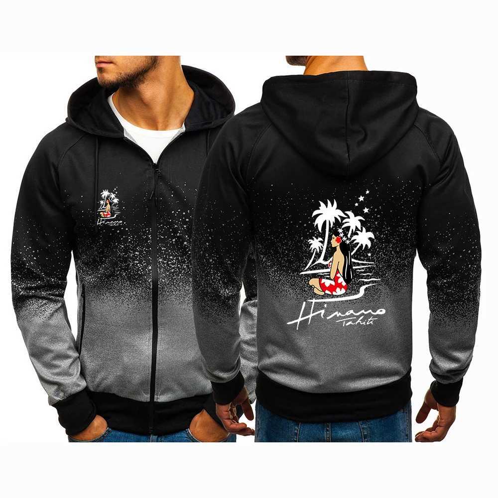 Hinano Tahiti Br 2024 Men's New Gradient Sweatshirts Harajuku Hoodies Zipper Pullover Cotton Clothing Jackets Coat Tops S260805ZJVY