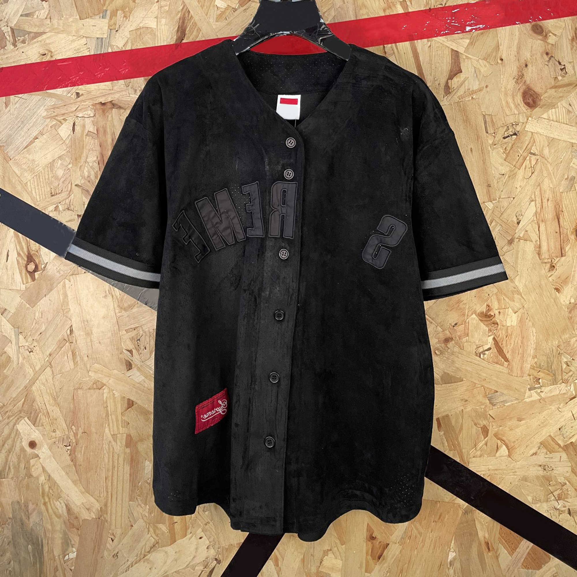 designer shirt men's shirt suede mesh baseball short sved button cardigan casual fashion Loose embroidered letters T-shirt Men's Clothing