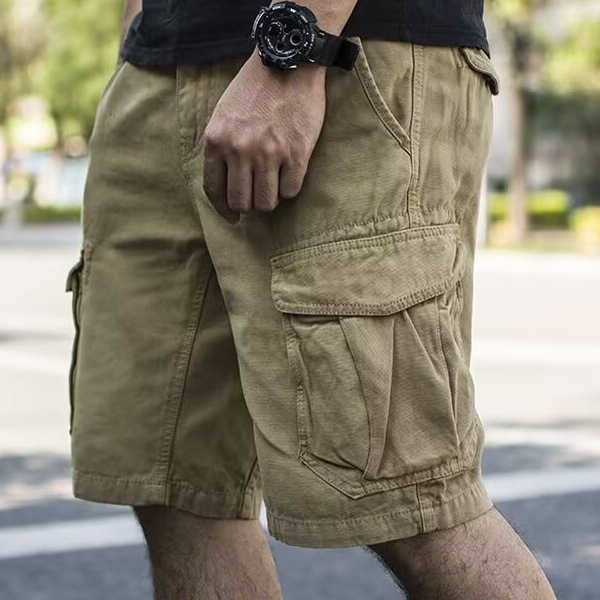 American-style summer multi-pocket cargo shorts for men versatile casual outerwear trendy loose mid-length shorts S260804JLFT