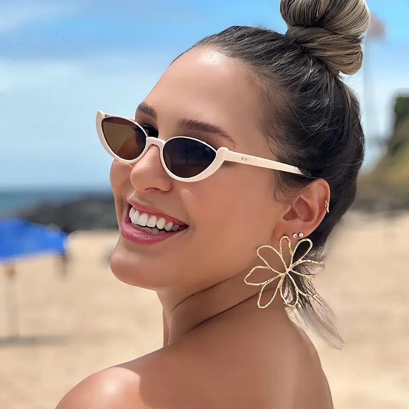 Cat Eye Sunglasses Half-frame Eyewear Vintage Trendy Fashion Small Frame for Women Men UV Protection for Driving Cycling Outdoor Use 260805