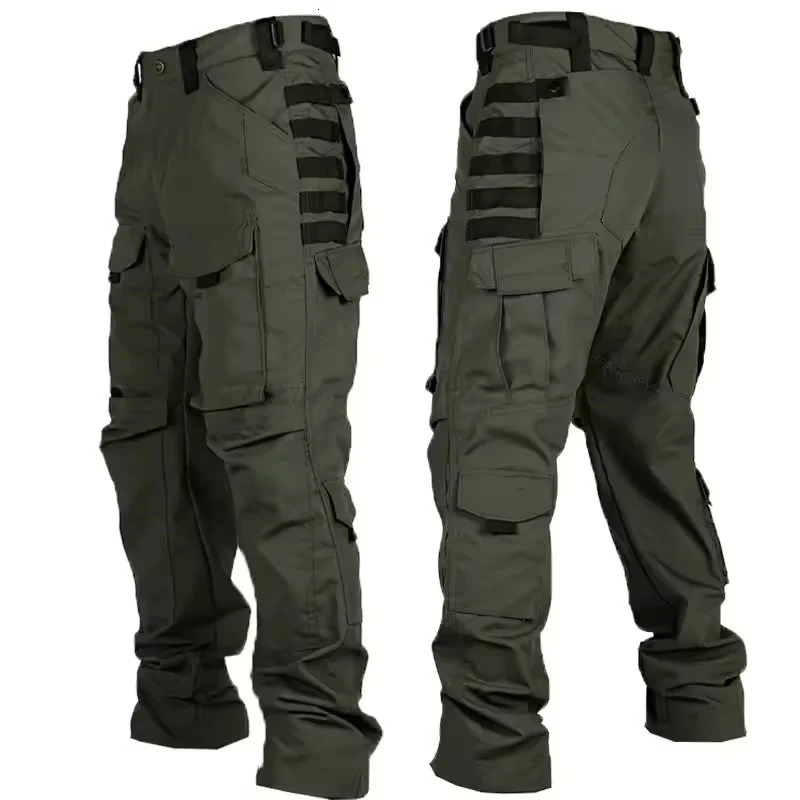 Men Tactical Pants Quick Drying Multi-Pocket Cargo Pants Casual Tactical Trousers Wear-Resistant Work Traning Pant Loose 260805
