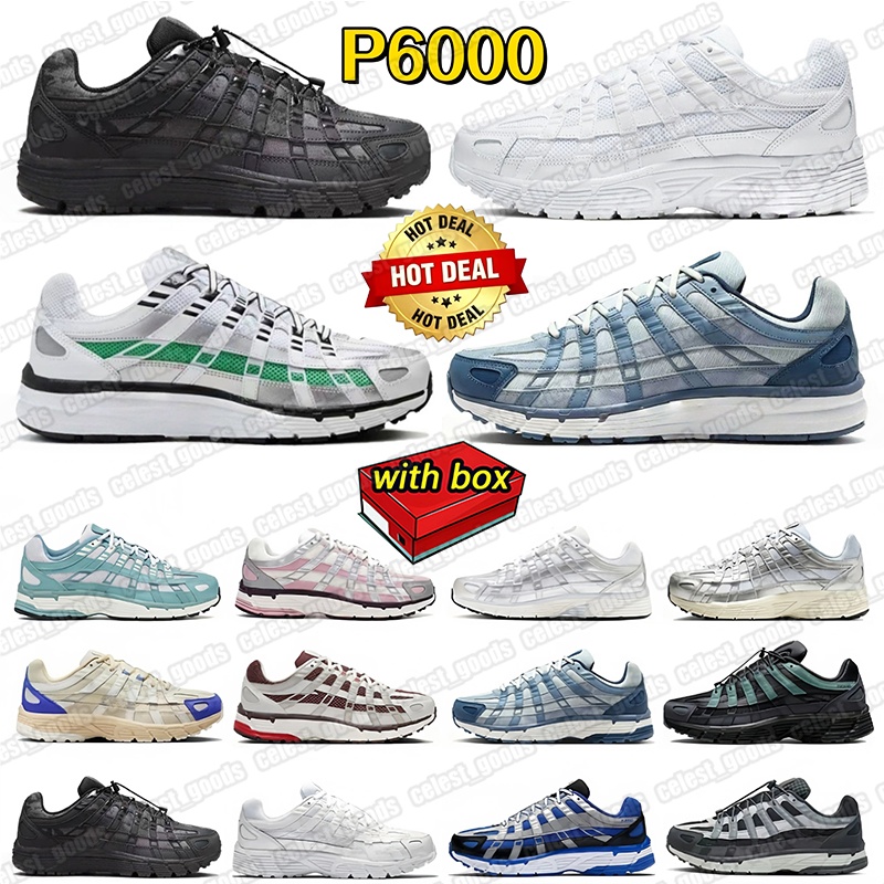 Designer P6000 Running Shoes For Men Women shoes Trainer Metallic Silver Varsity Red Light Bone Laser Fuchsia Triple Black University Gold Outdoor S