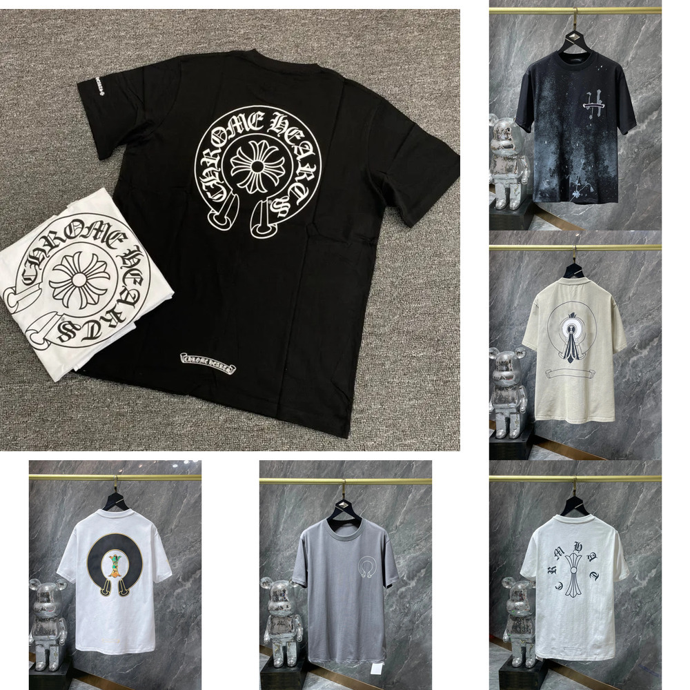 Chrome Shirt Cross Shirt Designer High Quality Chrome Shirt Men Fashion Brand Womens Summer Short Sleeve Breathable Casual Luxury Shirts D4d 491