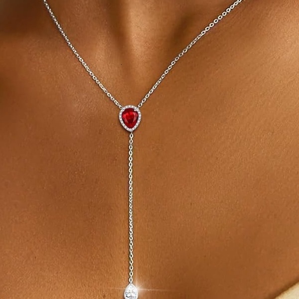 's new fashion luxury versatile birthstone 2026, elegant water drop necklace for women