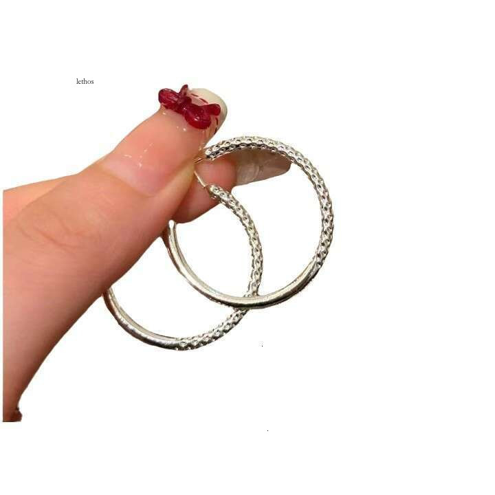 Plain for women, 2025 new trendy popular large hoop earrings, Korean style versatile high-end earrings