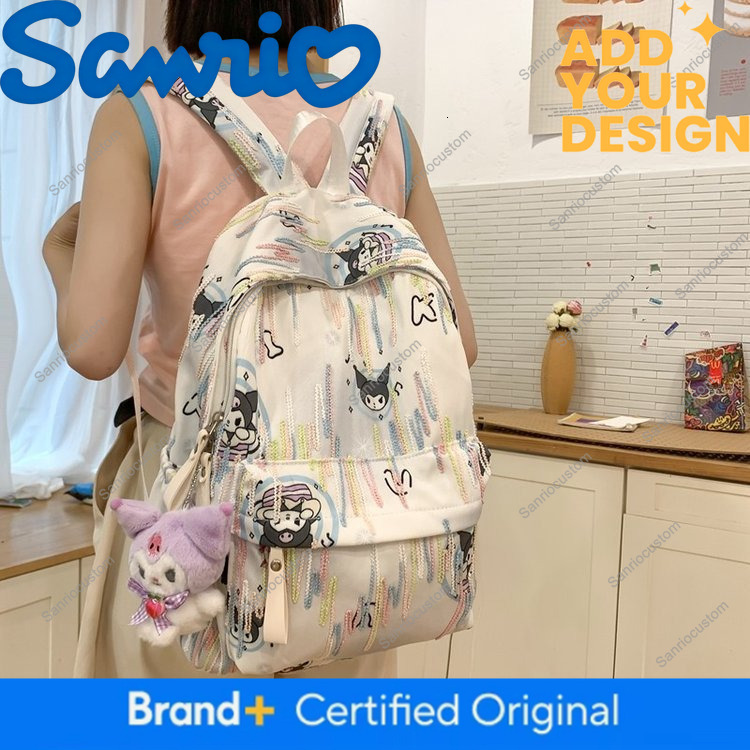 Cross-border 2025 New Sanrio Cartoon Cute Backpack for Middle High School, and College Students with Trendy Print ddc