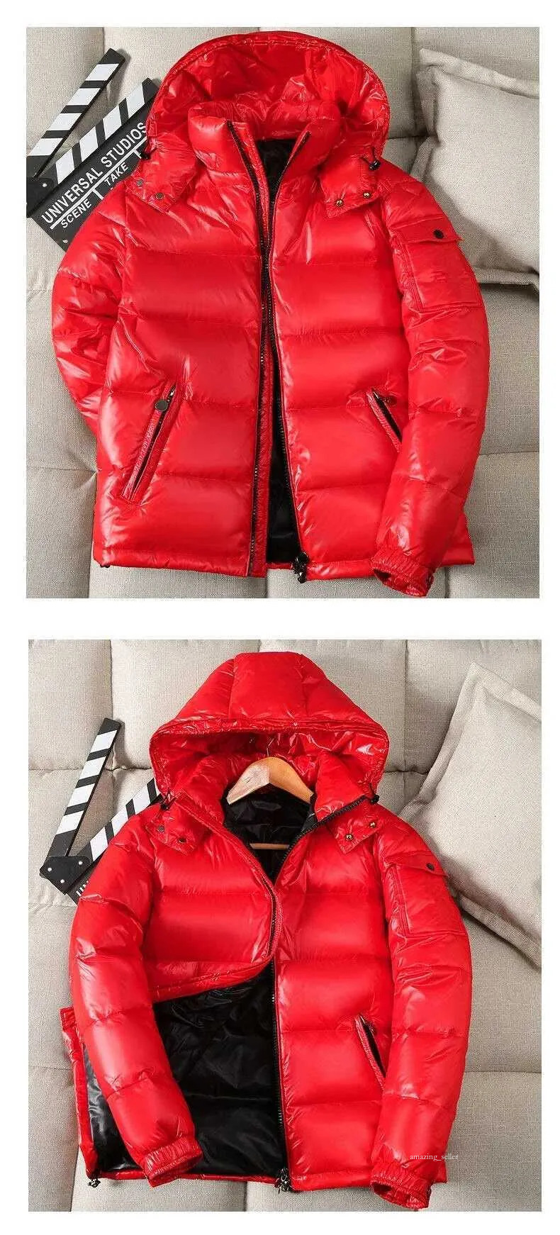 Moclearr Jacket Men Warm Vest Black Waterproof Jackets Man Down Coat Plus Size Men Parka Puffer Jackets Men Bubble Padded Parkas Solid Detachable De