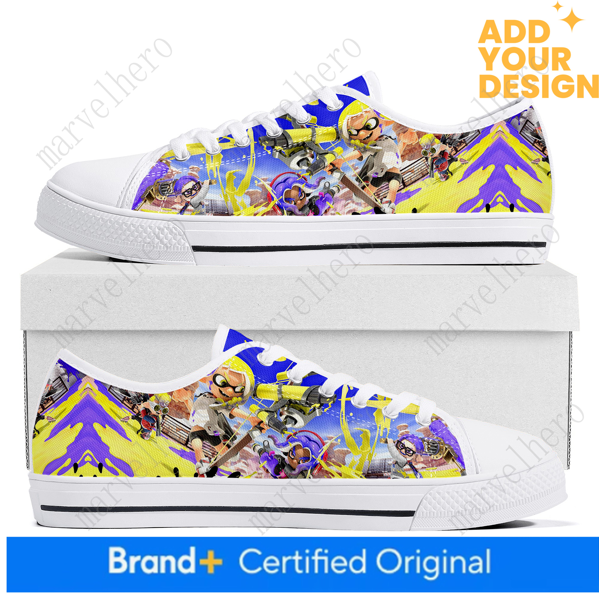 Splatoons Low Top Shoes Mens Womens Teenager Cartoon Games High Quality Canvas Sneaker Casual Unisex Couple Shoes Custom Shoe