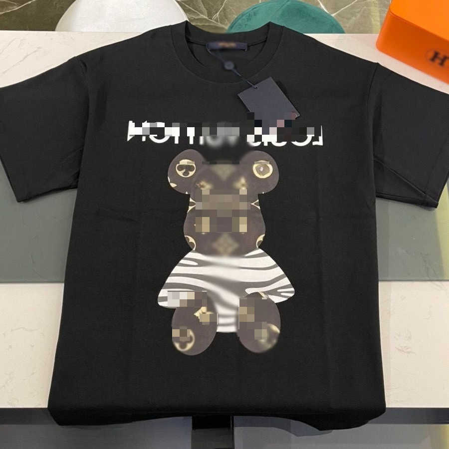 L designer brand pure cotton 100% V summer trendy men's simple printed pure cotton casual short sved T-shirt Size M-3XL D260805