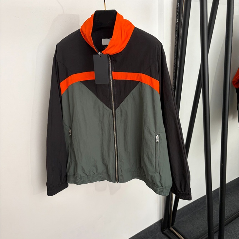 Women Loose Color Blocked Outerwear Stand Collar Zip Up Unisex Thick Windproof Jacket Autumn Winter Sporty Outdoor Hiking Jackets