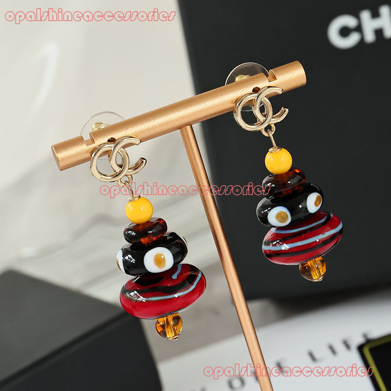 Channel For Women Earring New colorful resin pendant earrings rich in color and artistic flair celebrity-style women's earrings with S sier pin