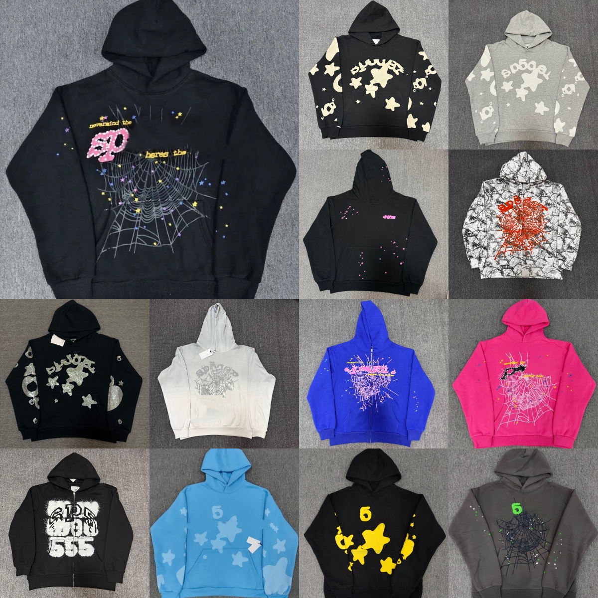Designer hoodie Mens Web spider hoodie for men sp5detrhoodie Women polo grid five cobweb pink spider hoody Hip Hop Tracksuit Pullover net spider pan