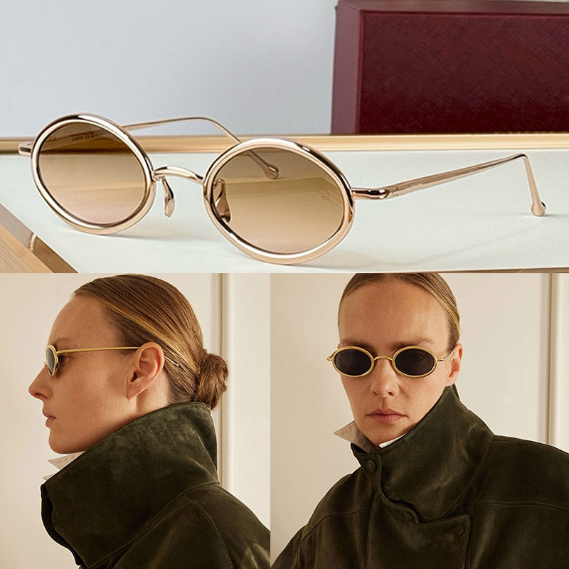 Designer Women Metal Oval Sunglasses CT0649S New fashion Mini oval frame Classic small frame casual beach party