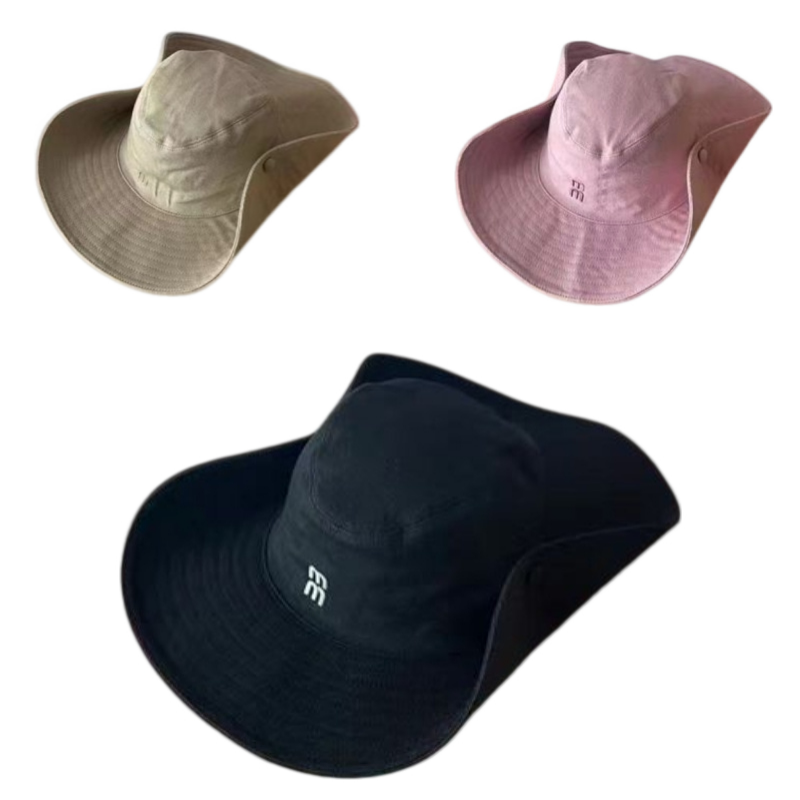 High quality embroidered letter bucket hat summer western cowboy style fisherman hats for men outdoor camping hiking mountain climbing hat outdoor s