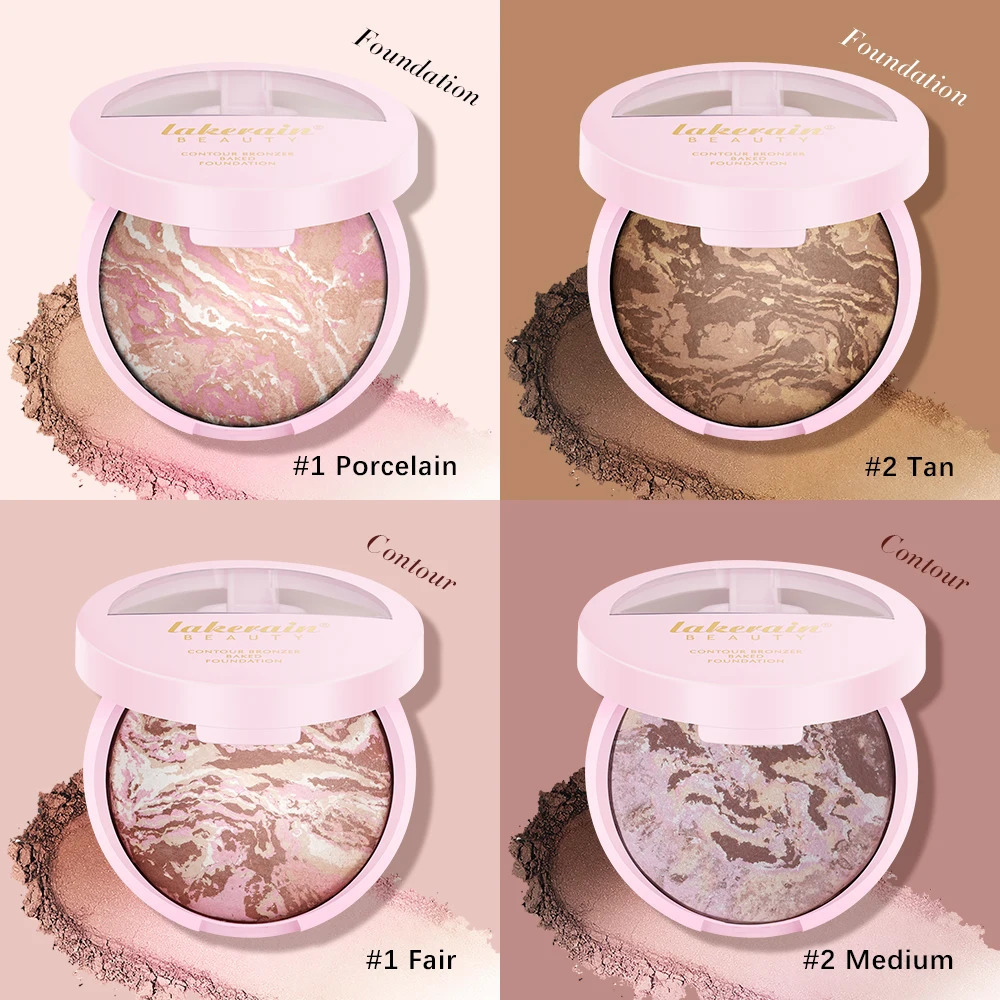 Baked Powder Foundation Oil Control Setting Makeup Pressed Powder Cake Bronzer Glow Face Contouring Shimmer Contour 260805