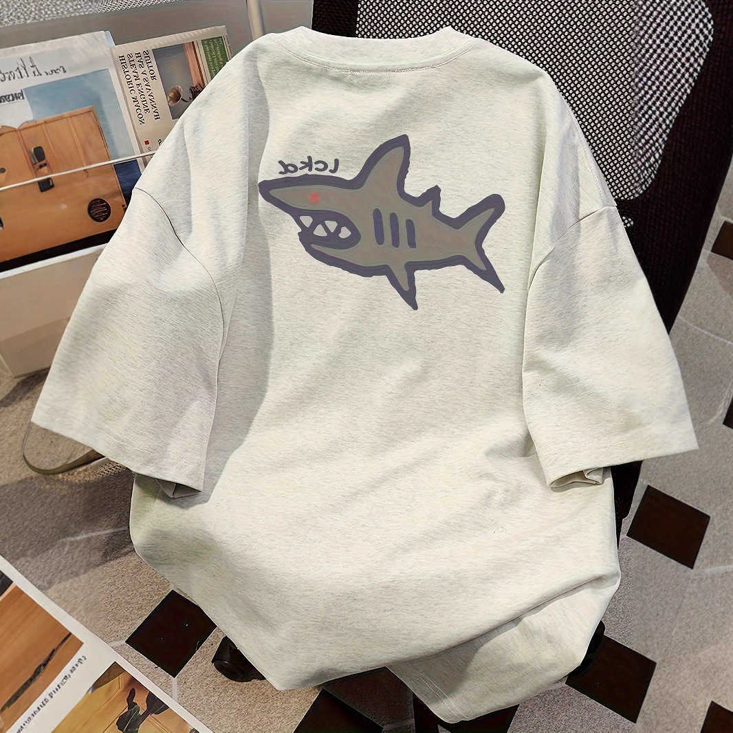Men Designer Heather Grey Small Chest Print Oversized Crew Neck T Shirt Loose Fit Casual Streetwear Short Sve Basic Tee Tops D260805