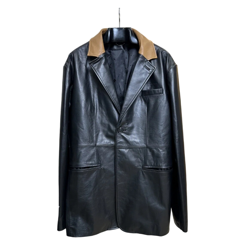 L01US brand Mens Leather Jacket genuine leather jacket Relief jacket outwear designer Luxury gift Fathers Day Outdoor M0NOGRAM logo inside