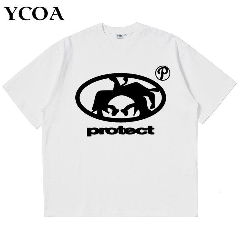 Men T-Shirt Oversized 100 Cotton Tops Graphic Summer Harajuku Short Sleeve Tee Vintage Korean Fashion Y2k Streetwear Clothing 260730