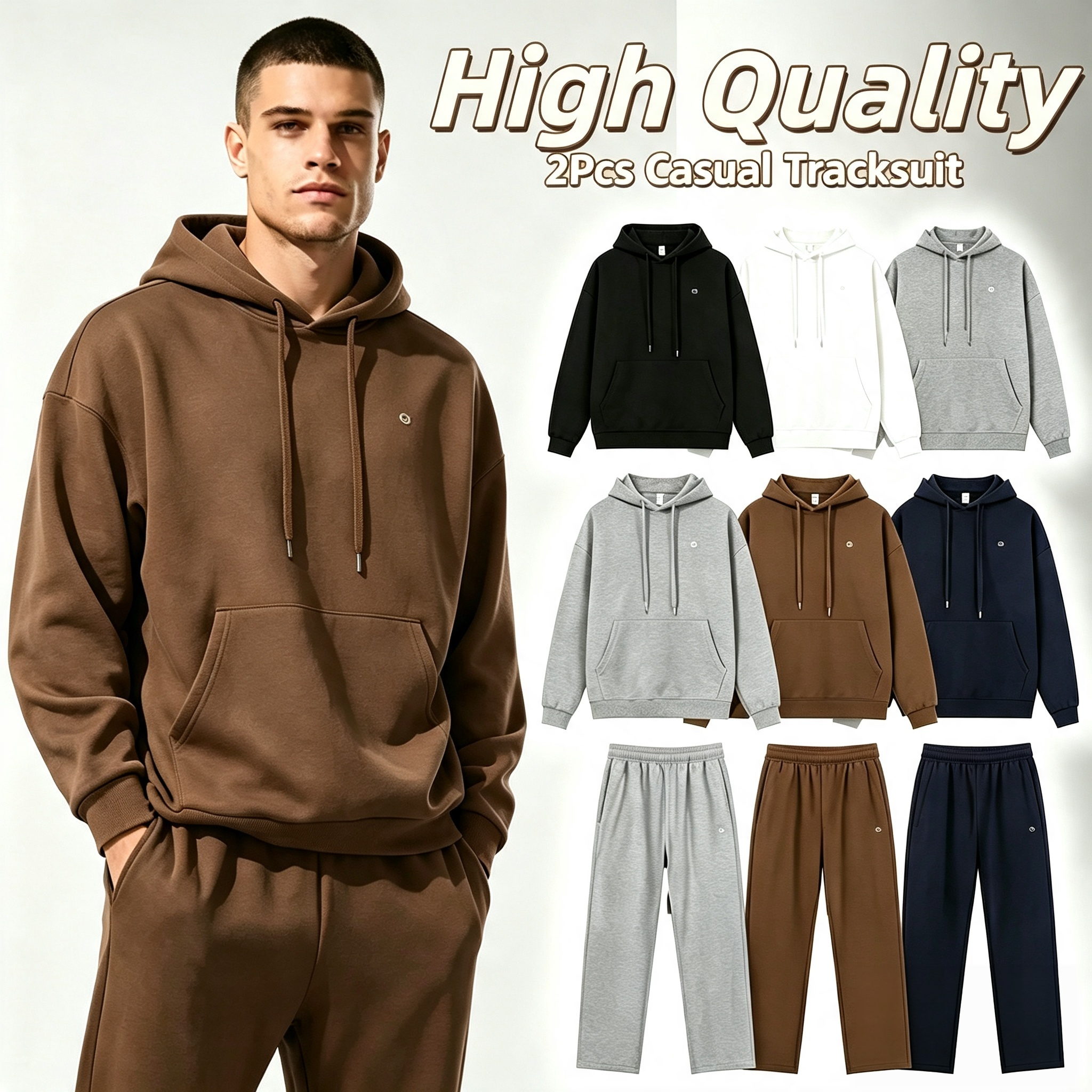 survêtement homme aalosets ensemble homme 3D brodé hommes sweat à capuche seul ensemble de gym seul quart zip manteau veste costume confort sweat