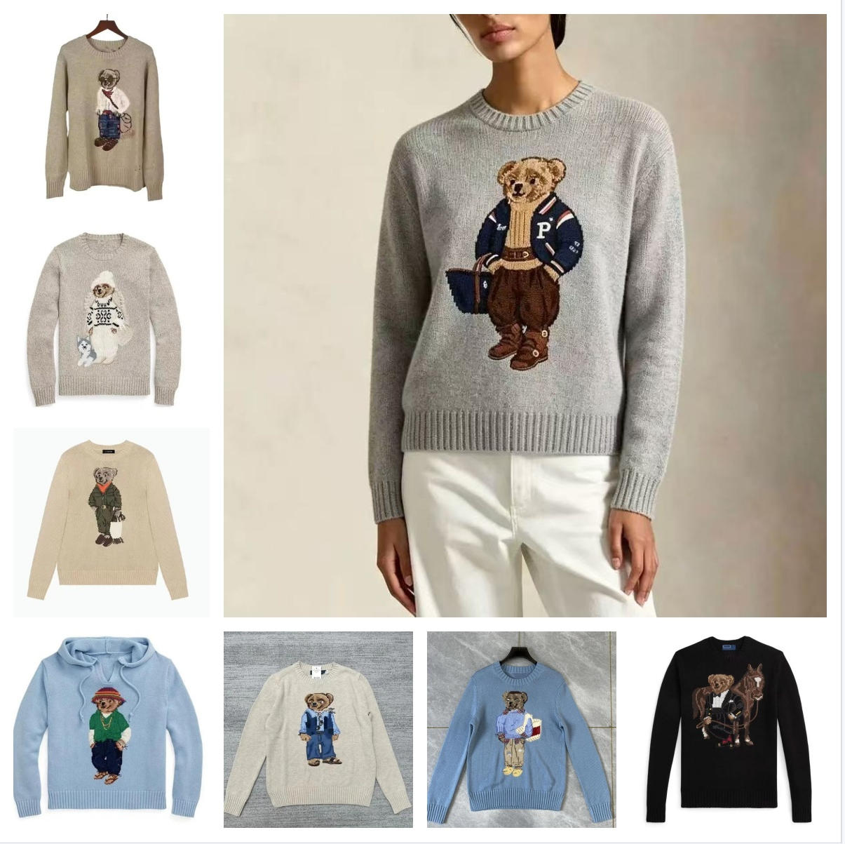 Designer sweater women mens winter long sleeve pullover damen bear sweater pull femme knitwea clothes vintage pullover knitted sweaters women jumper