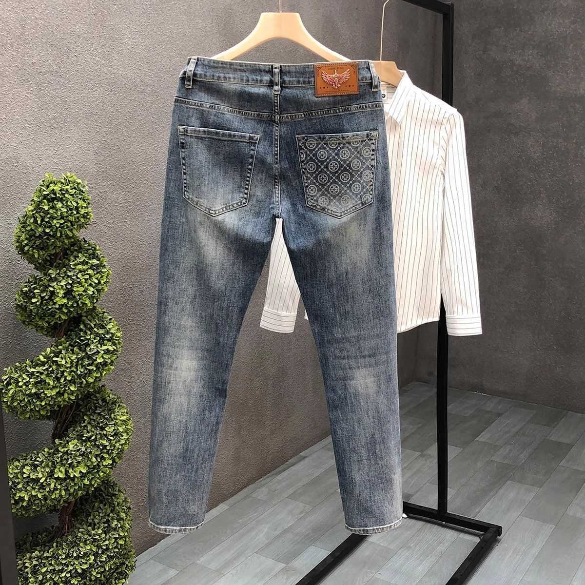 High-end men's jeans trendy brand stylish and cool premium lightweight pants 2024 new model men's soft fabric trousers S2608041L2P