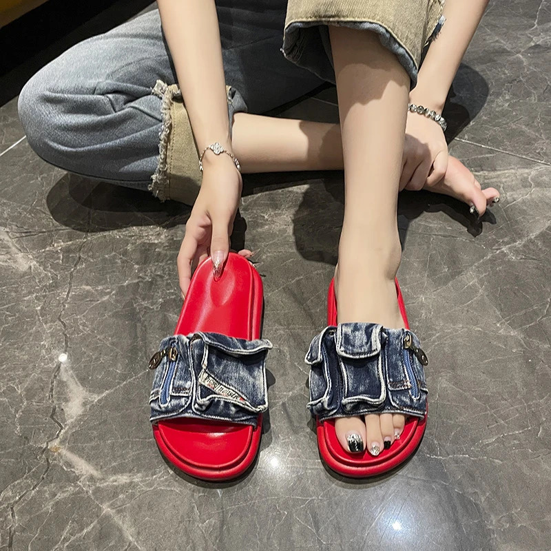Summer Style Thick-soled Sandals for Outerwear Beach Shoes with Single-Toe 260731