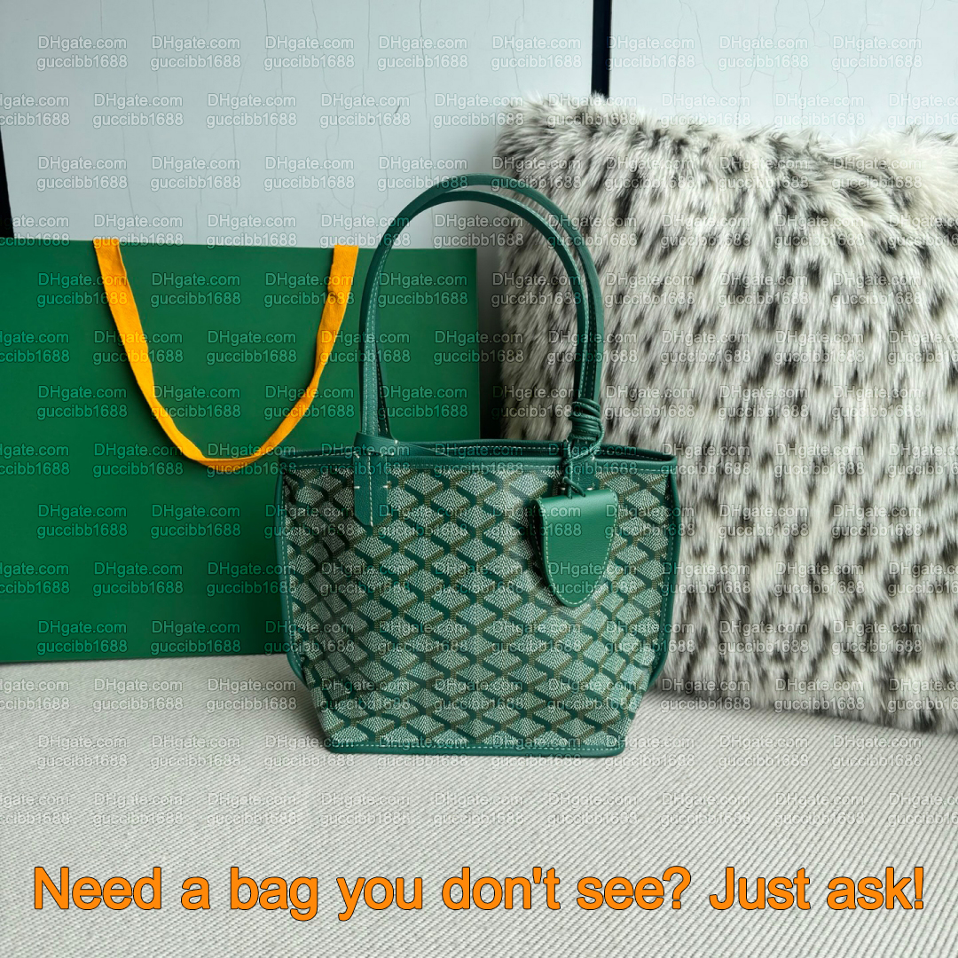 12A Definite Mirror Quality Designer Mini Anjou Tote Bags for Women 20.5cm Reversible Shopping Bag Canvas Calfskin Handbags Luxury Shoulder Bag Gree