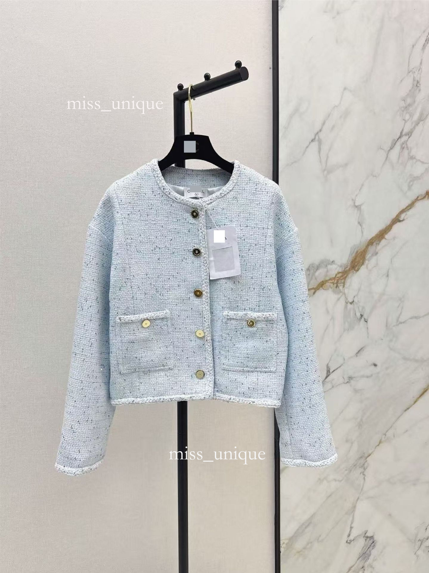 Designer 26 Early Autumn High-End Elegant Knitted Round-Neck Coat 21c7