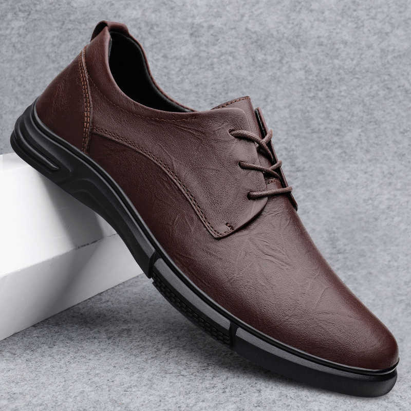 Social Casual Shoes Fashion Sports Elegance Trendy Footwear Spring Autumn Flat Formal Leather Shoes Men Business Oxfords Shoes H260805