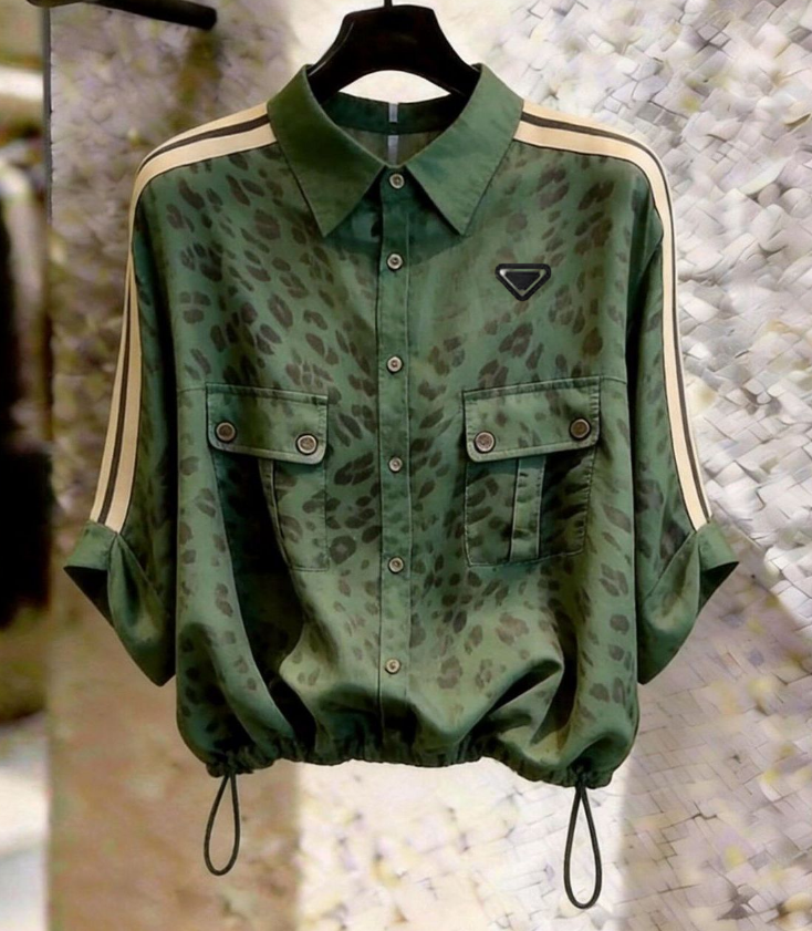 Fashion Women's Jackets Spring Summer Casual Shirts Windbreaker Cropped Short Sleeve Slim-Fit Lightweight Casual Coat Female Outerwear