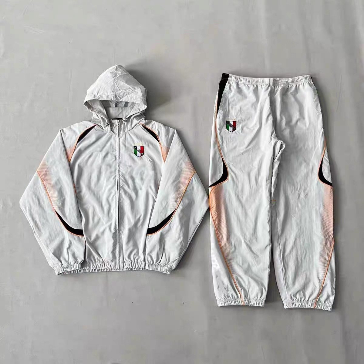 Mens Twill Drill Tracksuit 2 Piece Set Windproof Jacket And Loose Pants Outdoor Athletic Windbreaker For Daily Street Wear