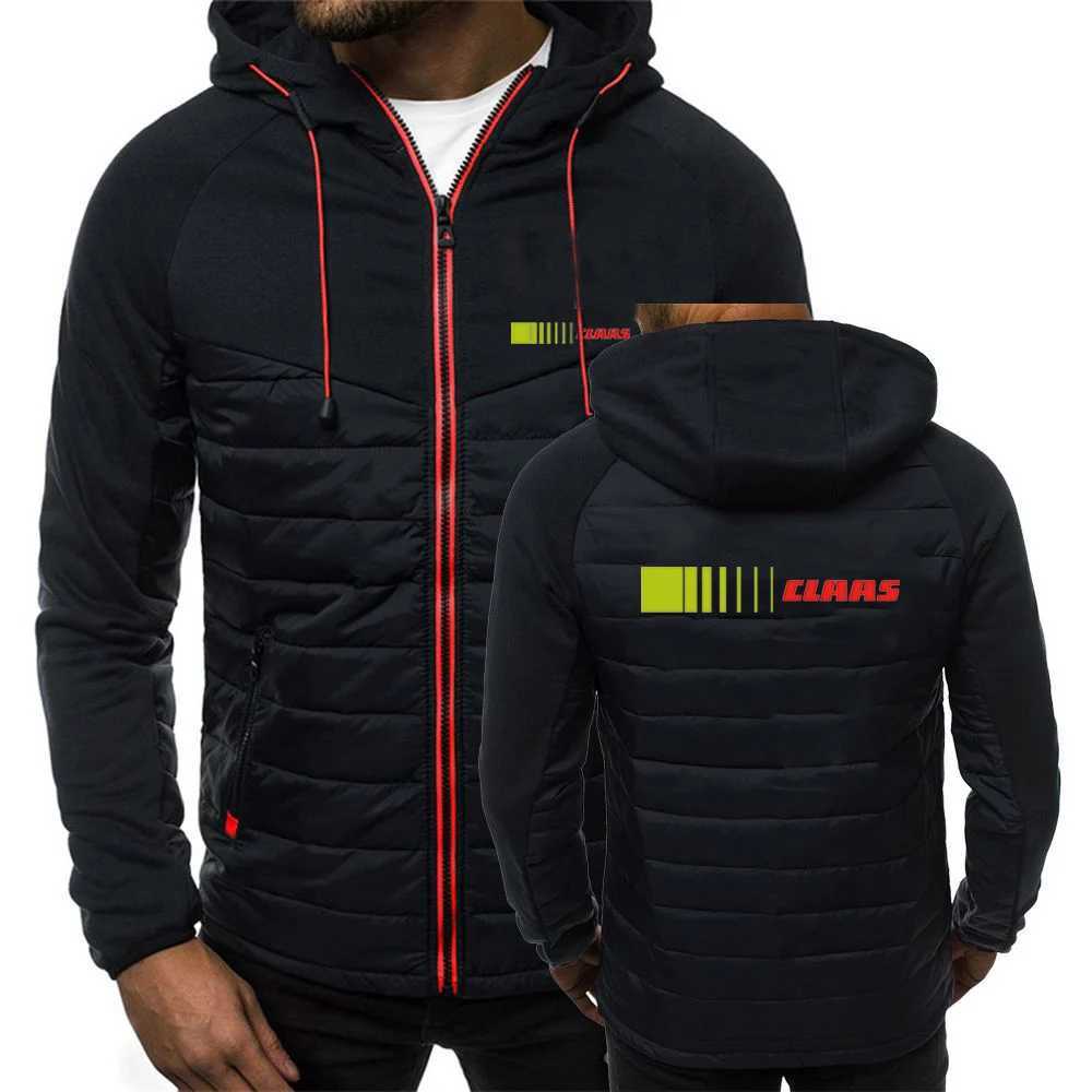 2024 Claas Men's Autumn and Winter Harajuku Printing Hooded Patchwork Seven-color Cotton-padded Jacket Warm Coats Clothes S260805XI7L