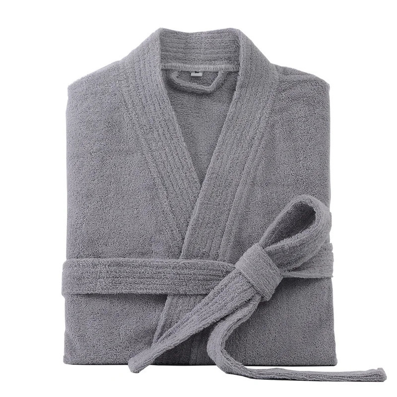 100% Cotton Bathrobe for Men Long Thick Absorbent Terry Bath Robe Kimono Men Towel Bathrobe Solid Sleepwear Women Dressing Gown 260805