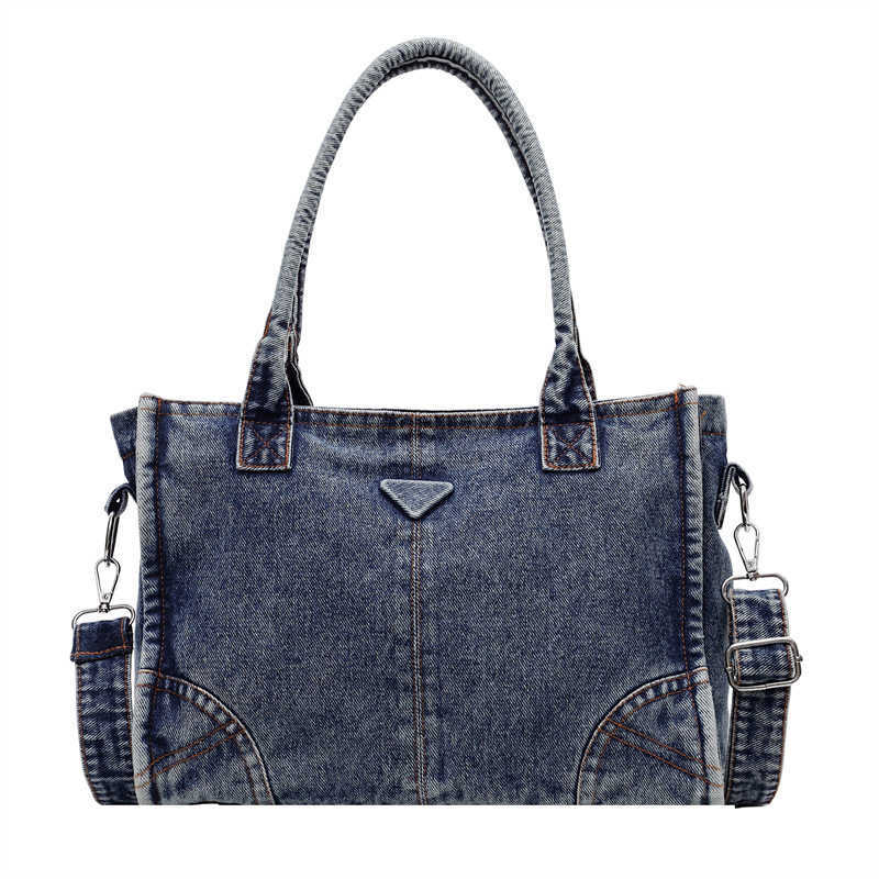 Style Premium Niche Denim Korean Tote Bag for Women New Fashion Versatile Shoulder Underarm bag casual simple Crossbody Handbag H260805
