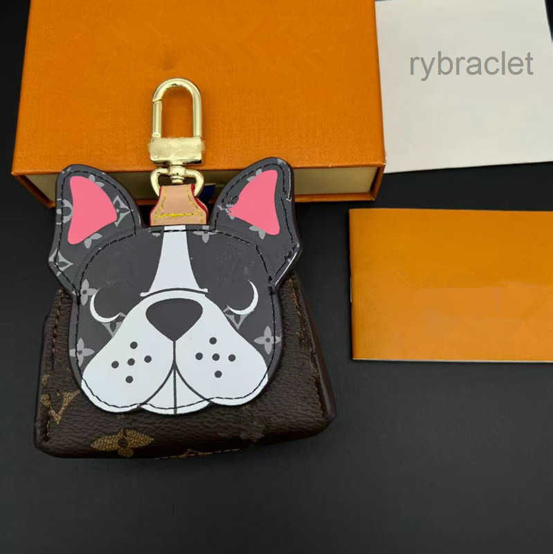 Designer Keychains Fashion style new style Imitation leather cheek support mini bear french bulldog Cute dog earphone case lipstick bag keychain Lux