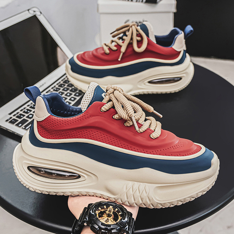 Spring New Fashion Trend Sports Casual Men's Versatile Thick-Soled Height-Increasing Wear-Resistant Dad Shoes